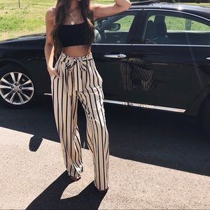 Striped Wide Leg Pants